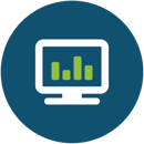 Icon illustrating the data analysis approaches for Bioinformatics services