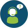 Icon customer support illustrating the constant support provided during Bioinformatics services Icon customer support illustrating the constant support provided during Bioinformatics services