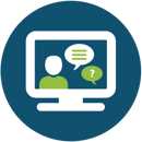 Icon illustrating the discussion and conclusion during Bioinformatics services process Icon illustrating the discussion and conclusion during Bioinformatics services process